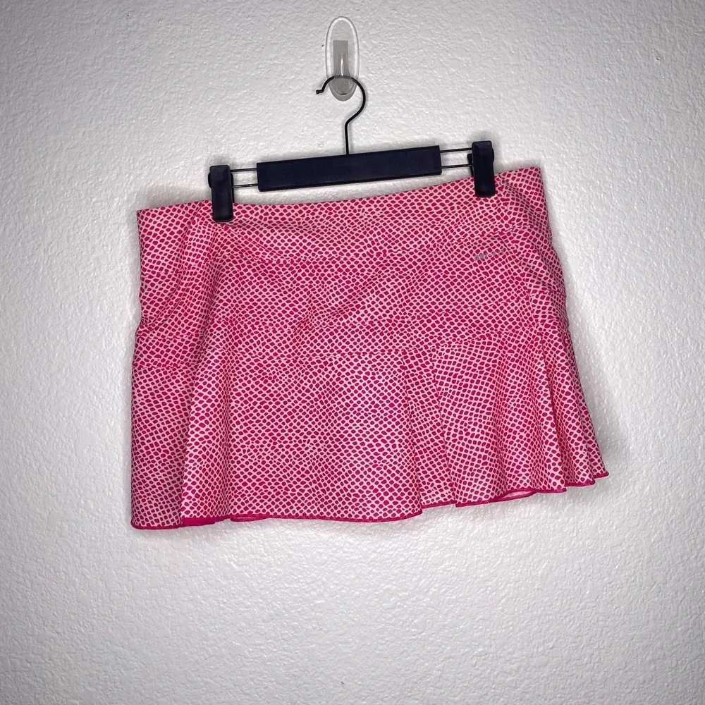 Nike Dri-FIT Tennis Skort Pink White Snakeskin Print Pleated Skirt Womens Large